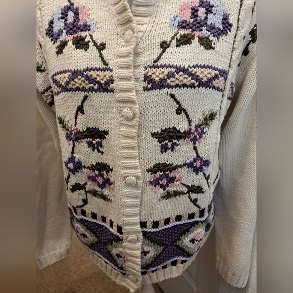 Vintage David Loren Embroidered Grandma Sweater  Size L - Picture 2 of 5